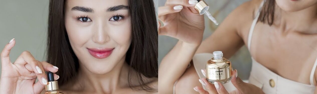 yüz gençleştirme için cilde serum uygulamak